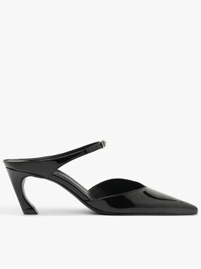 SCHUTZ Black Patent Pointed Slingback Mules NWT